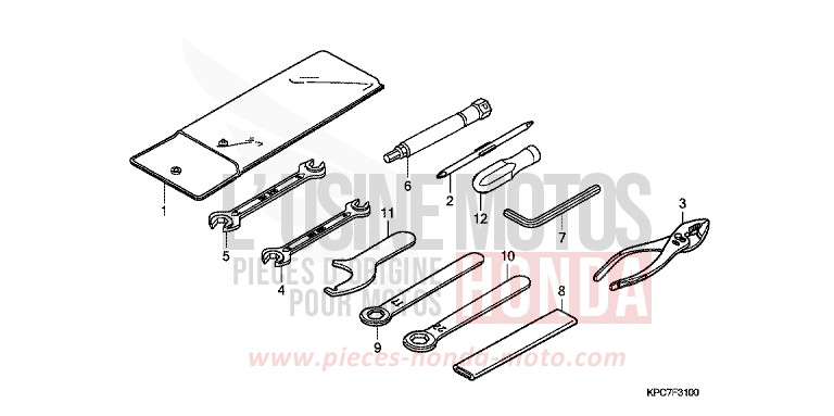 OUTILS de Varadero 125 PEARL CONCOURS BLACK (NHA65) de 2011
